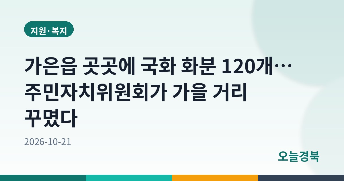 가은읍 곳곳에 국화 화분 120개… 주민자치위원회가 가을 거리 꾸몄다