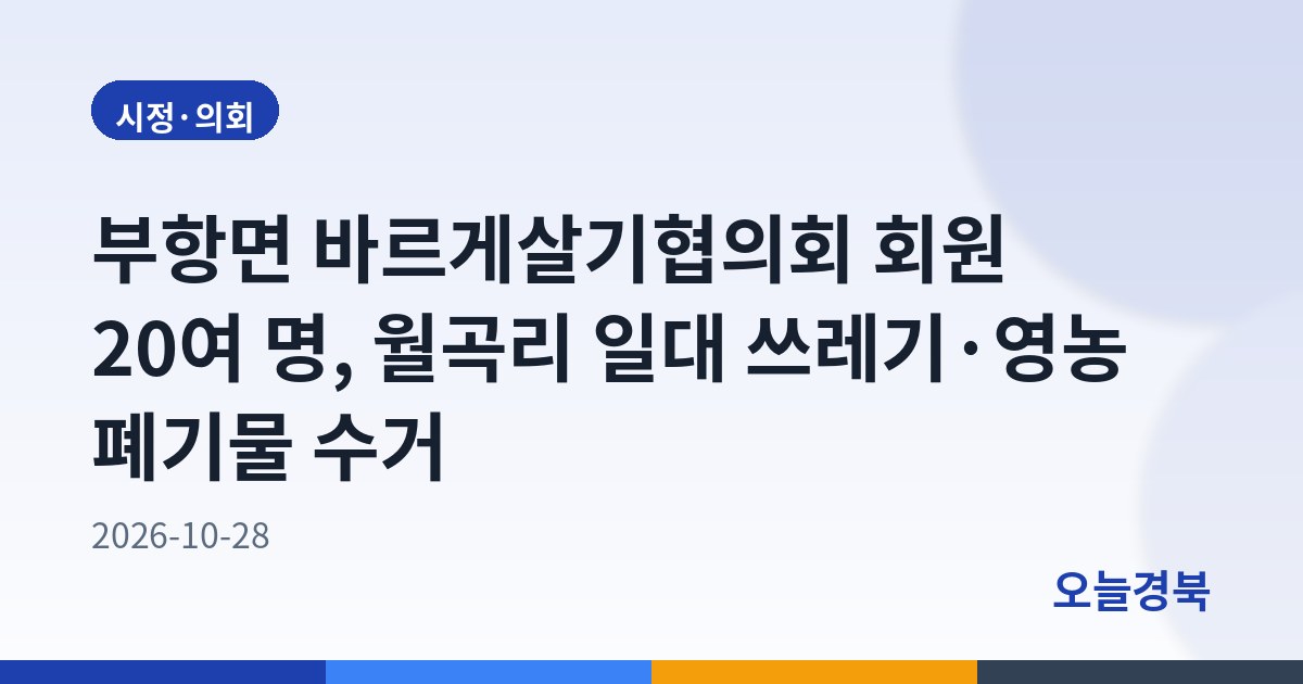 부항면 바르게살기협의회 회원 20여 명, 월곡리 일대 쓰레기·영농 폐기물 수거