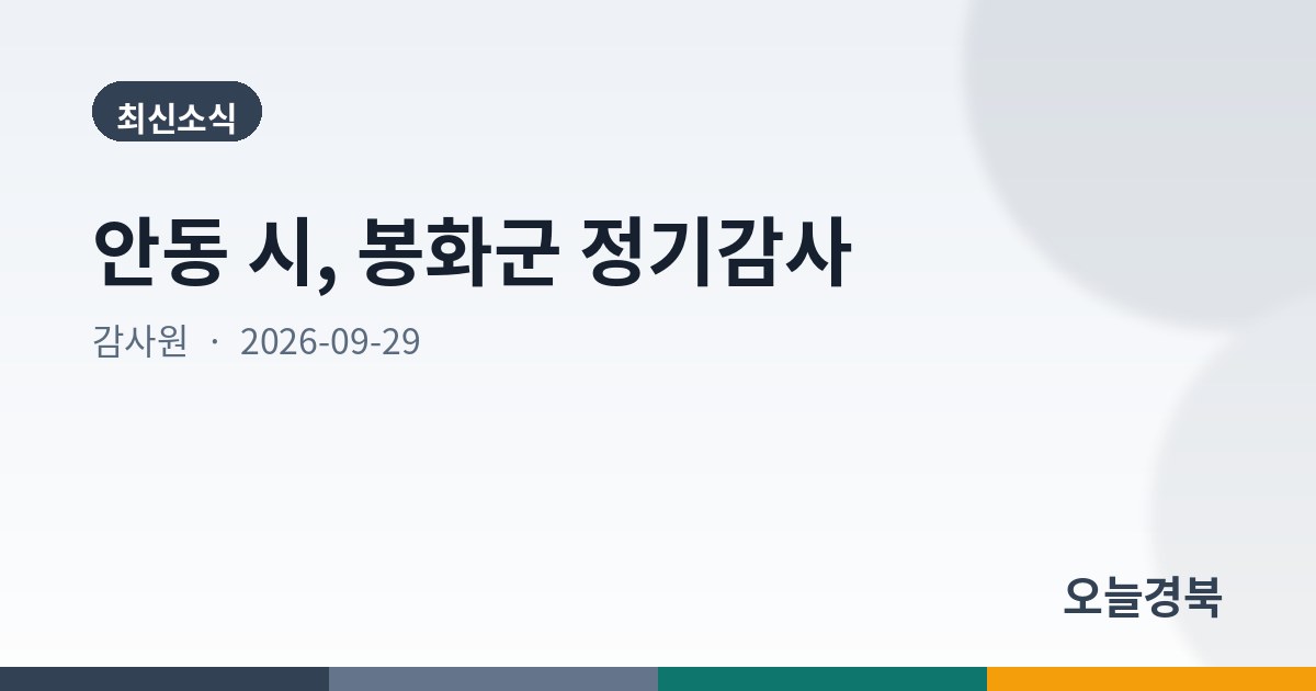 안동 시, 봉화군 정기감사
